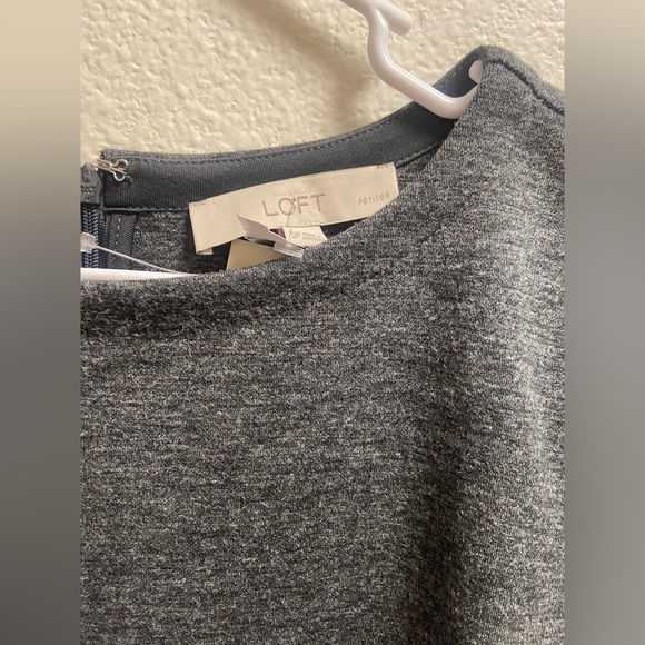 Loft petite size Small color grey mini dress long sleeve - Picture 2 of 6